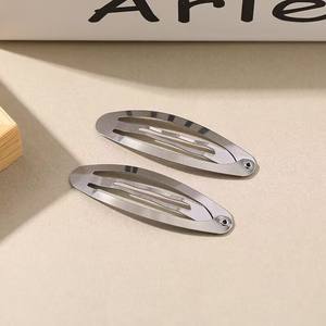 Vente en gros élégante <span class=keywords><strong>pince</strong></span> à <span class=keywords><strong>cheveux</strong></span> mousqueton en acier inoxydable goutte d'eau larme ovale forme rectangulaire <span class=keywords><strong>pince</strong></span> BB mode métal blanc mousqueton uni - Product Image 5