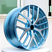 Jantes en alliage forgé sur mesure, 1 pièce, bleu glace, face usinée, légères, 15-30 pouces, 5x114.3 5x120 pour BMW Audi Tesla Benz