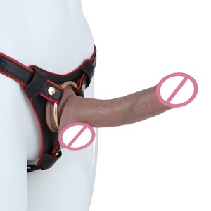S8036-ZS Godemiché réaliste en silicone double couche avec fonction de pulvérisation, harnais de fixation réglable pour hommes et femmes, masturbateur - Product Image 1