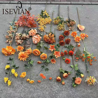 ISEVIAN Soie Longue Tige de Cerisier en gros pour la salle de mariage toile de fond décoration De Mariage Fleurs Oranges