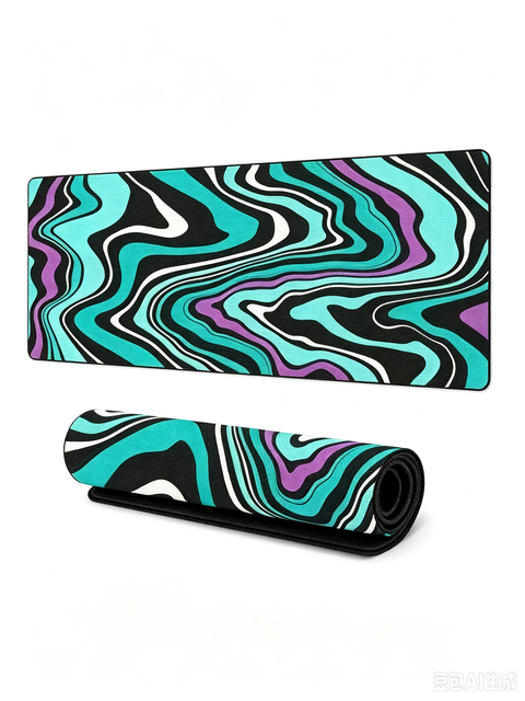 Abstract Fluid Marble Large Gaming Mouse Pad Non Slip Natural Rubber Waterproof Custom Logo Desk Mat Wholesale