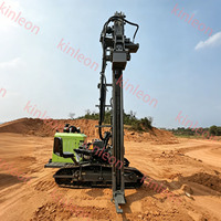 Kinleon KL712 Mini Foreuse de puits d'eau portable sur chenilles, avec moteur diesel, pompe hydraulique, boîte de vitesses et moteur, pour forage agricole jusqu'à 80m