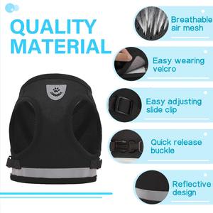 Chaleco ajustable de malla suave para cachorros de mascotas con correa reflectante, arnés de ajuste cómodo, conjunto de correa para caminar, conjunto de arnés para perros - Product Image 2