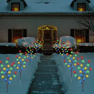 4 Gói Đèn LED Cảnh Quan Cây Tuyết Giáng Sinh Năng Lượng Mặt Trời Nhiều Màu Đèn Trang Trí Ngoài Trời Được Thiết Kế Nâng Cấp Mới