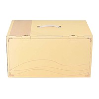 맞춤 디자인 재활용 골판지 우유팩 상자 (플라스틱 손잡이가 있는 슬롯형 골판지 스낵 상자)