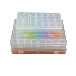 Nail Art Storage Box 28 Compartment Transparent Plastic Jewelry Organizer Desktop Accessory Case With Lid - Product Image 5
