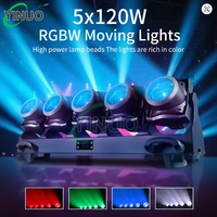 Yinuo Cabeza Móvil LED Profesional 5PCS 120W RGBW Control DMX512 IP33 20000 Lúmenes Beam Wash Strobe Tornado para Club Discoteca Bar