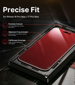 Protector de Pantalla de Vidrio Templado con Privacidad de Color ODM 9H Ultrafino para iPhone 17 18 Pro Max, Sin Burbujas, Fácil Instalación, Sin Borde Blanco - Product Image 2