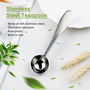 Cuillère doseuse à thé de 2 g en acier inoxydable 304 de qualité alimentaire, avec long manche, écologique, personnalisable avec logo, vente en gros - Product Image 2
