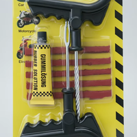 Kit de réparation de pneus - Spray et colle pour réparation d'urgence des crevaisons avec patch froid et bande de réparation