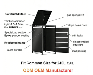 <span class=keywords><strong>Abri</strong></span> pour poubelle à roulettes durable, rangement extérieur pour poubelle, ensemble de 2/<span class=keywords><strong>3</strong></span>, grand <span class=keywords><strong>abri</strong></span> pour poubelle de garage extérieur pour villa, jardin - Product Image 4