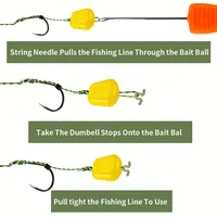 LUSHAZER 1 Set Carp Fishing Hair Rigs Set with Barbed Hooks Bait Stops Boilie Stops Quick Change Swivels Terminal Tackle Kit