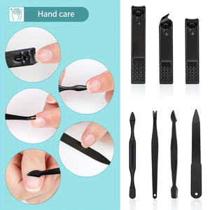 DB Professional 10-Piece Manicure Kit Black <b>Nail</b> <b>Clippers</b> with Travel Case Complete Grooming <b>Set</b> for Home Use - Product Image 5