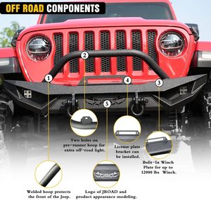 Accessoires tout-terrain avec pare-chocs avant éclairé pour <span class=keywords><strong>Jeep</strong></span> Wrangler 07-18 JK JL2018 2019 <span class=keywords><strong>2020</strong></span> 2021 2022 Accessoires extérieurs - Product Image 3