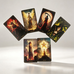 Nuevas <span class=keywords><strong>Cartas</strong></span> del <span class=keywords><strong>Tarot</strong></span> Estilo Cósmico 2026 con Bordes Dorados para Adivinación Espiritual, Guía Diaria, Set de Regalo - Product Image 1