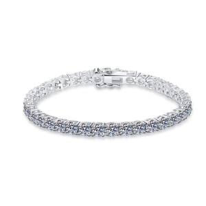 Gioielleria di Lusso all'Ingrosso <span class=keywords><strong>Bracciale</strong></span> Hip Hop Iced Out da 3mm 4mm 5mm in Argento Sterling <span class=keywords><strong>925</strong></span> con Diamanti Moissanite <span class=keywords><strong>Bracciale</strong></span> a Catena Tennis da <span class=keywords><strong>Uomo</strong></span> - Product Image 6