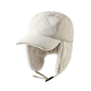 Chapeau d'hiver chaud avec protège-oreilles, coque matelassée, doublure en sherpa, résistant au vent, pour activités de plein air - Product Image 5