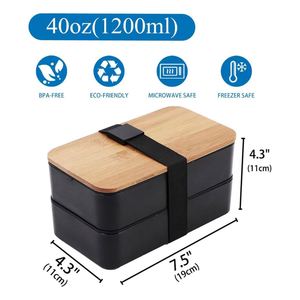 Boîte à lunch promotionnelle, boîte à bento de qualité alimentaire pour enfants et adultes, boîte à lunch double couche en PP avec sac à lunch et logo personnalisé - Product Image 3