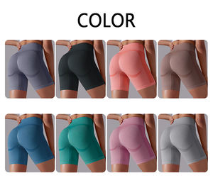 Short de sport sans couture pour <span class=keywords><strong>femme</strong></span> Jogging Fitness taille haute Push up Gym Pantalon court léger Running Yoga Legging Shorts - Product Image 3