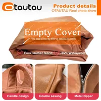Housse de pouf en similicuir OTAUTAU sans rembourrage, pour extérieur, chaise longue, pouf de salon, pour jeux et films, Sac Puff DD004