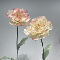 Fleur géante artisanale en organza/gaze lumineuse effet jade, pivoine, fleur de thé de montagne, idéale pour la décoration de fenêtres de mariage