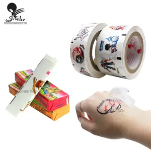 Oem tùy chỉnh lá cán sáp giấy cuộn Tattoo Stickers cho Bong Bóng Kẹo cao su giấy gói