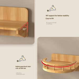 Étagère murale pour <span class=keywords><strong>chat</strong></span> en bois classique moderne à succès <span class=keywords><strong>avec</strong></span> hamac et plateforme d'escalade Meubles - Product Image 4