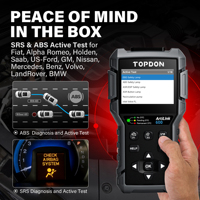 TOPDON AL600 Outil de diagnostic automobile, scanner de codes OBD2, lecteur de codes, effacement et lecture des codes DTC ABS SRS BMS