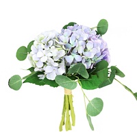 Dekorasi pernikahan 33cm panjang bunga Hydrangea buatan bundel bunga mawar campuran