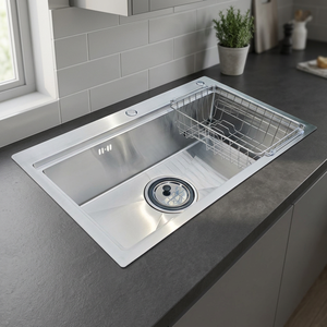 2026 Hot Selling Stainless Steel Single Bowl Kitchen Sink Handmade Deep Basin Undermount Topmount Nano Coated Modern Kitchen Sin - Product Image 1