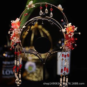 Neue chinesische Art Xiuhe Braut Kopf bedeckung Klassische Hochzeit Accessoires mit Saint Crown Makeup Legierung Material Hochzeits anzug - Product Image 3