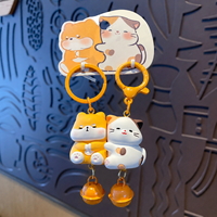 Gantungan Kunci Magnetik Pasangan Hewan Resin Lucu Grosir, Liontin Boneka Kawaii CP, Aksesoris Tas untuk Hadiah Kekasih, Aksesoris Ransel