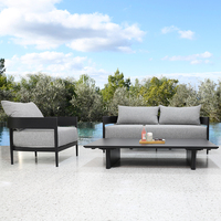 Ensemble de meubles d'extérieur, canapé en forme de L, canapés de jardin en aluminium, meubles de maison, ensemble de meubles de patio, chaise longue