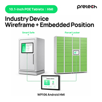 Panneau de commande intégré Android 10 pouces pour armoires intelligentes, casiers de rangement, PoE, RS485 en option, écran tactile NFC