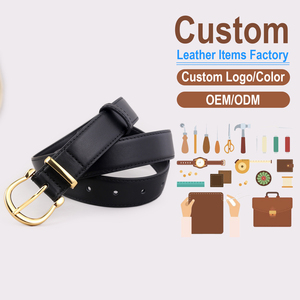 Cinturón Minimalista de Cuero Genuino para Mujer, Cinturón Decorativo Versátil de Alta Gama con Hebilla Dorada - Product Image 2