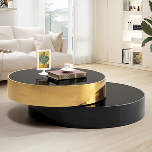 Venta al por mayor Sala de estar Mesa de lujo de acero inoxidable Mesa de centro Set 2 Mesa de centro para el hogar Hotel - Product Image 1
