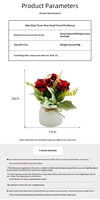 Lot de 3 mini-plantes artificielles de roses en pot, style bonsaï, sans feuilles tombantes, pour décoration nordique de la maison, centre de table ou ornement de bureau