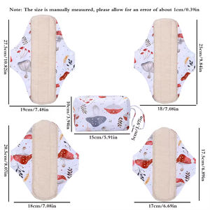 Ensemble de serviettes hygiéniques réutilisables à la mode 4 + 1 tissu en maille de coton bio garde-<span class=keywords><strong>fuite</strong></span> ailé Super absorbant respectueux de la peau lavable - Product Image 2