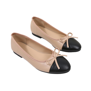 Nouvelles ballerines élégantes pour femmes avec semelle intérieure en cuir PU léger, à enfiler, à bout fermé avec nœud, chaussures de créateur, ballerines printemps/automne - Product Image 1