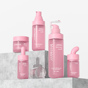 Ensemble d'Emballages Cosmétiques Luxe <span class=keywords><strong>Beige</strong></span> Mat, Flacons Compte-Gouttes, Pompes à Crème et à Lait en Plastique PET pour Sérum - Product Image 3