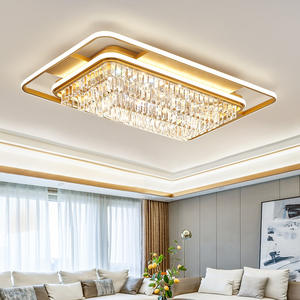 Lámpara de techo dorada redonda montada en superficie de luz natural blanca rectangular de nuevo diseño para iluminación interior del hogar - Product Image 1