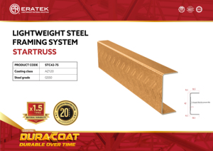 Duracoat Recubrimiento de luz Tipo JIS Sistema estándar de Vietnam Acero ligero Grado G550 Agricultura para techo de casa residencial Truss - Product Image 2