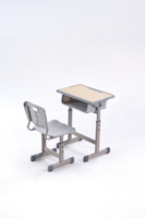 Ensemble chaise et bureau pour écoles primaires et secondaires, structure en acier, design moderne, avec rangement, pour salle de classe, hauteur réglable