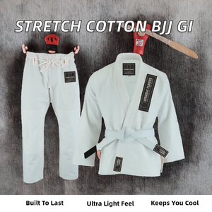 Kimono de BJJ Elástico de Alta Calidad, Poliéster/Algodón, 450 GSM, Duradero y Ligero, Servicio OEM, Entrenamiento de Artes Marciales, INFLOWSPORT - Product Image 2