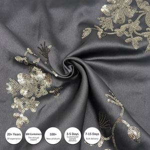 Hữu cơ 100% Polyester 92gsm thời trang sequin Thủ Công-chất liệu satin đàn hồi với hoa văn - Product Image 2