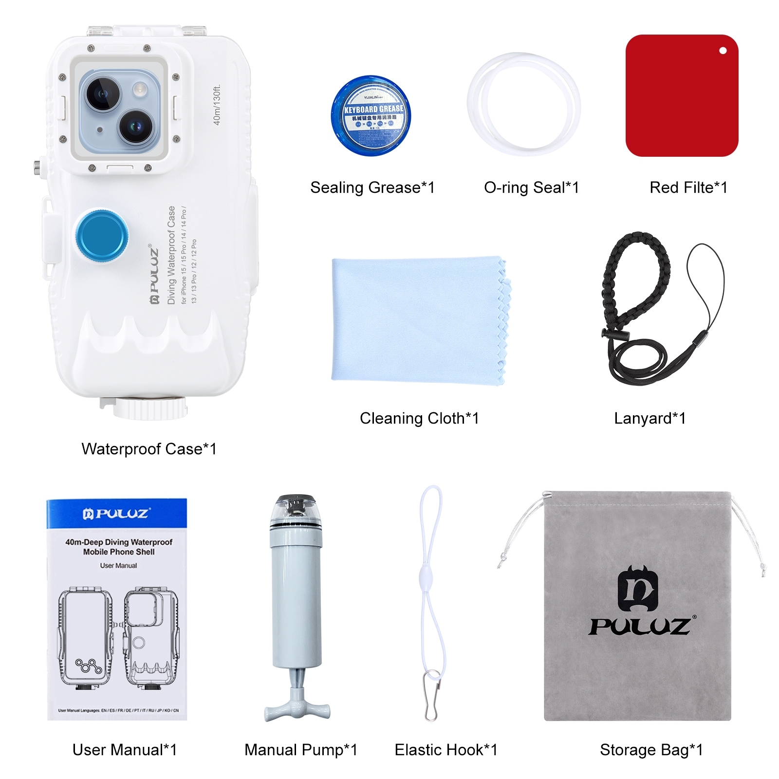 White iPhone 15/15 Pro/14/14 Pro/13/13 Pro/12/12pro