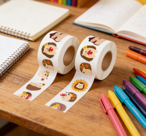 Pegatinas Adhesivas de Erizo Otoñal, 1000 Unidades, 2 Rollos, Material de Papel para Decoración de Aulas, Oficinas, Fiestas y Niños - Product Image 3