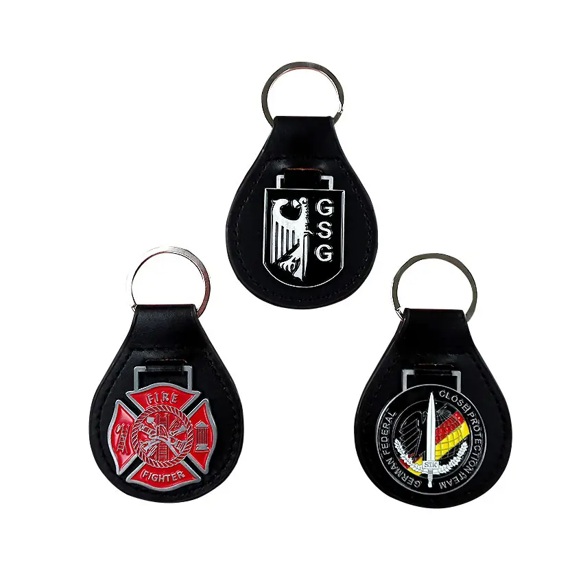 Factory price custom made your own pu key chain car logo leather photo keychain leather keyring
