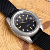 Tandorio SKX Mod orologio da campo cassa Sandblast NH35 Auto Vintage verde quadrante numeri arabi zaffiro