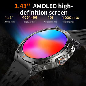 Montre connectée GPS AK17G avec baromètre et boussole, écran AMOLED 1,43 pouces, étanche, pour le sport en plein air, Relojes Smartwatch pour homme - Product Image 4